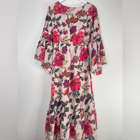 Raga Natura Bell Sleeve Cutout High-Low Midi Dress - Small - Picture 3 of 8